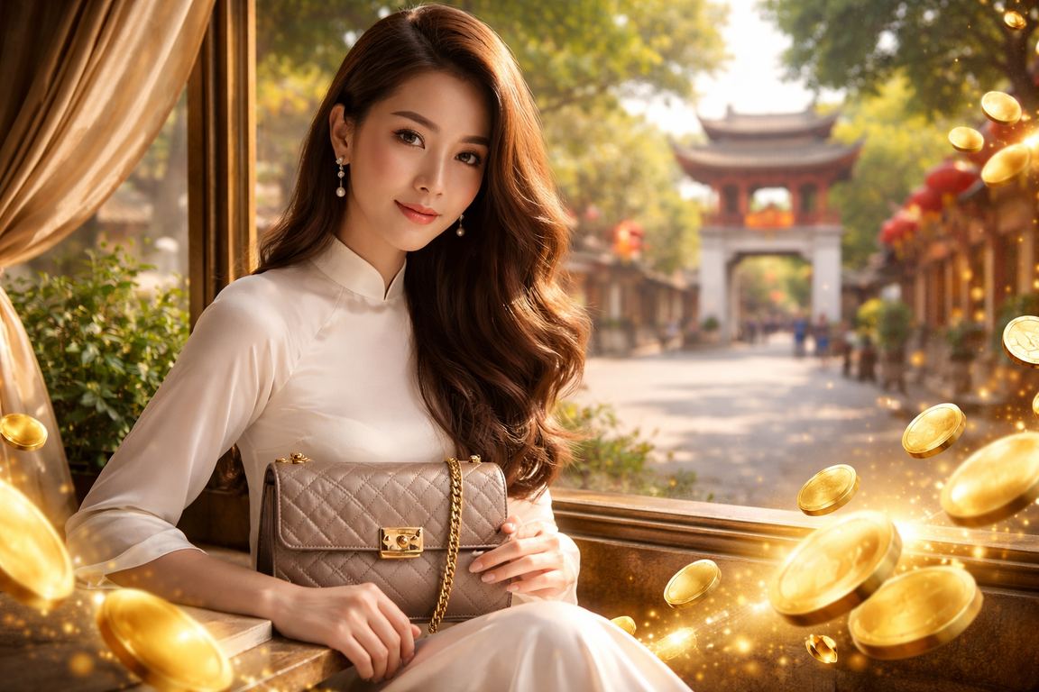 Người dùng tại Hà Nội nhận cashback thưởng cược trong trang phục áo dài truyền thống