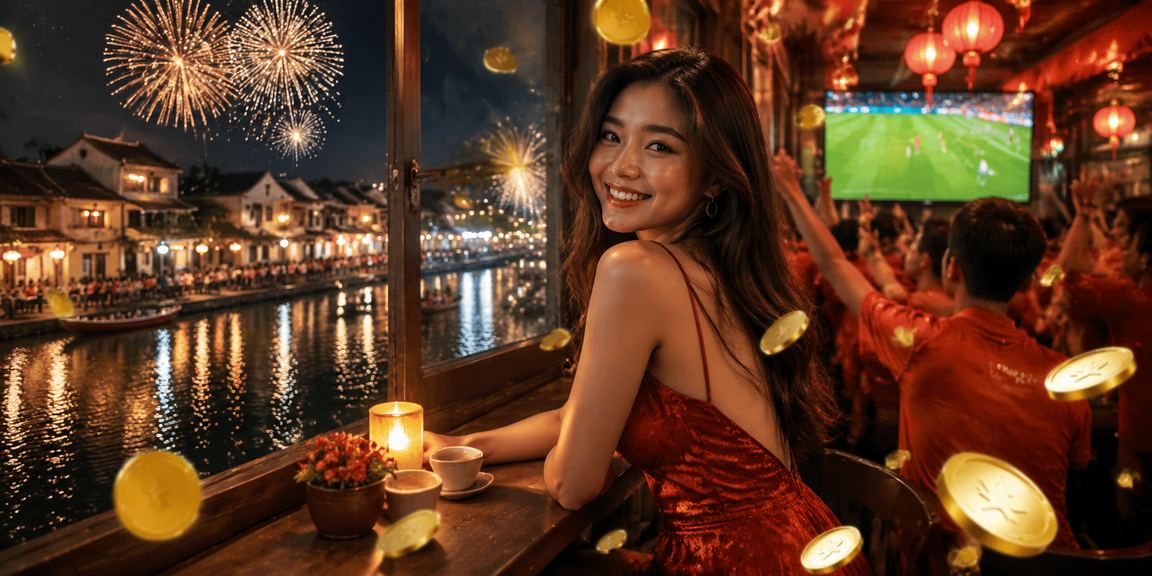 Người chơi tại Hội An thư giãn khám phá trò chơi mới qua điện thoại bên cốc cà phê